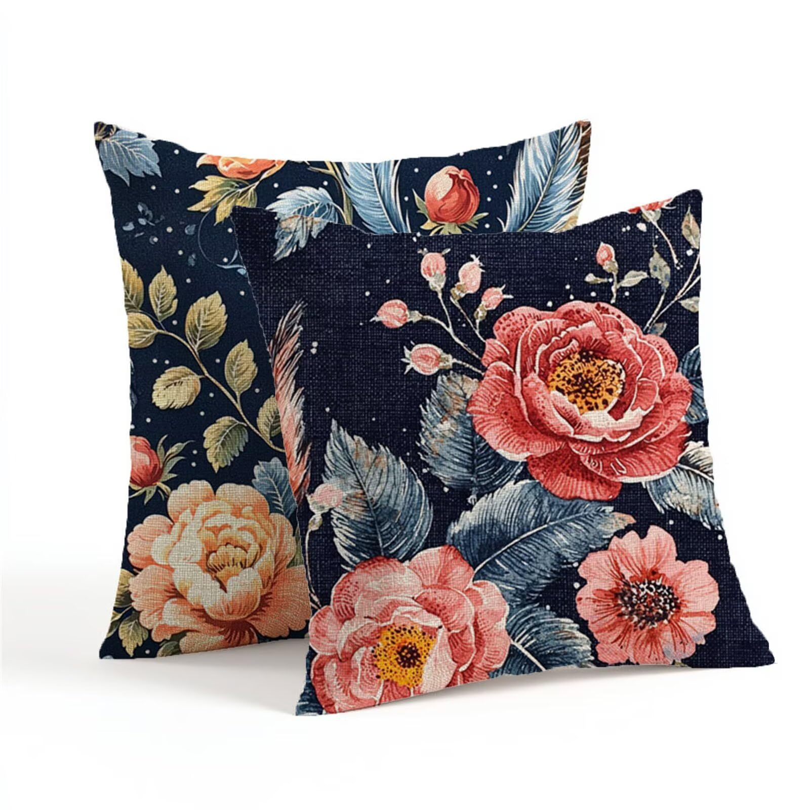 Coussin exterieur impermeable rose 50x50 taie oreiller velours fleur