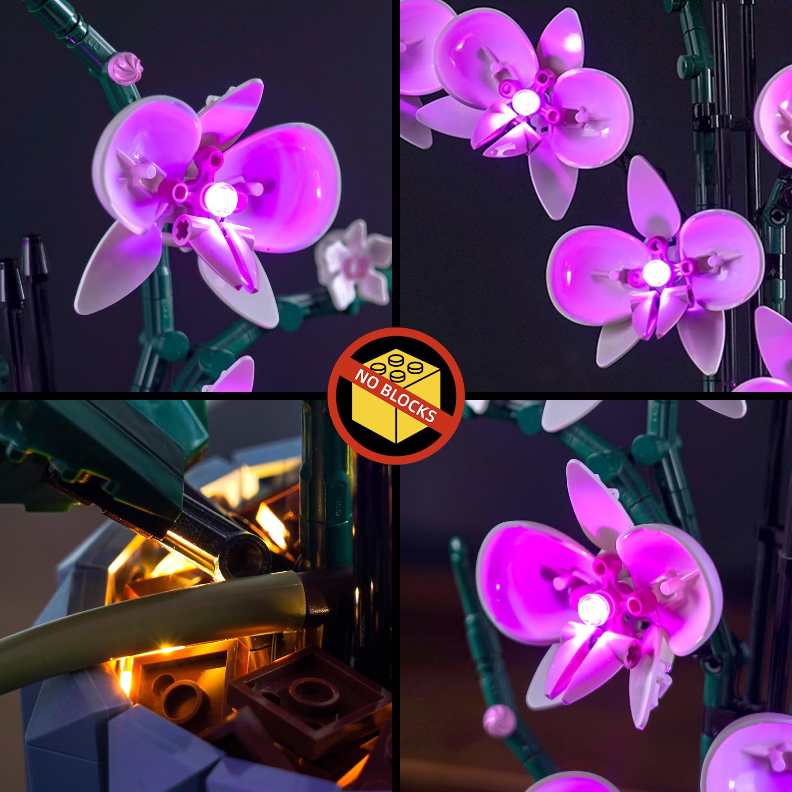 Set di luci LED compatibile con Lego Orchid (solo luci, nessun blocco di costruzione), Kit di luce compatibile con Lego 10311 Orchid Botanical Collection Set