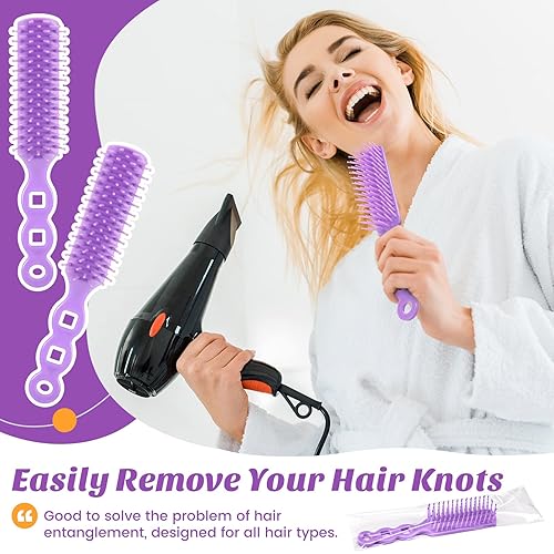 Miniatura 3 de 36 cepillos de pelo a granel para personas sin hogar, cerdas de nailon, cepillo de ventilación para cabello rizado, ondulado, secado por soplado,