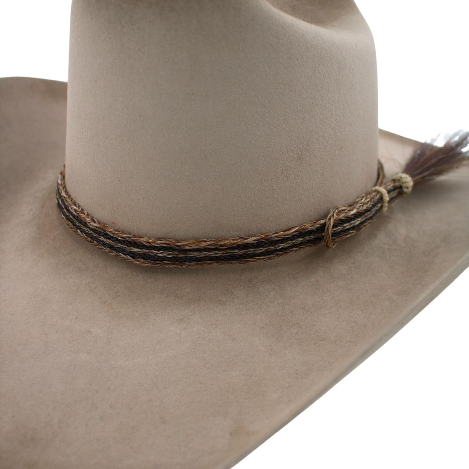 Pacesetter Western Horsehair Hat Band for Cowboy Hats – Handmade Adjustable Braided Hat Accessory in Brown and Black – 5-Strand Genuine Horsehair with Single Tassel