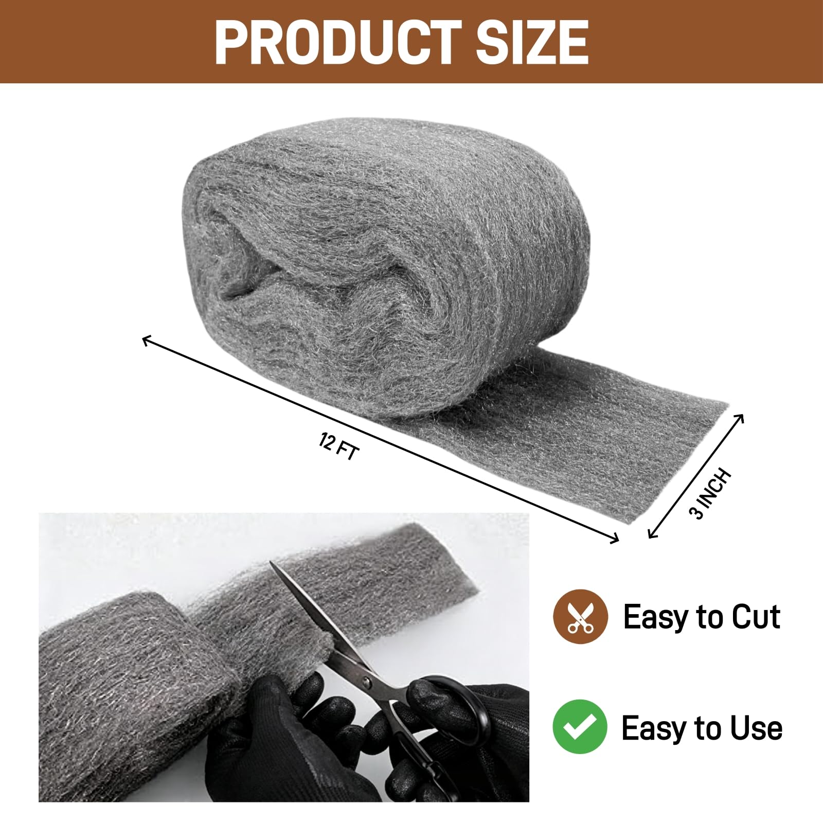 Steel Wool for Mice Control & Polishing - 2 Pack -6