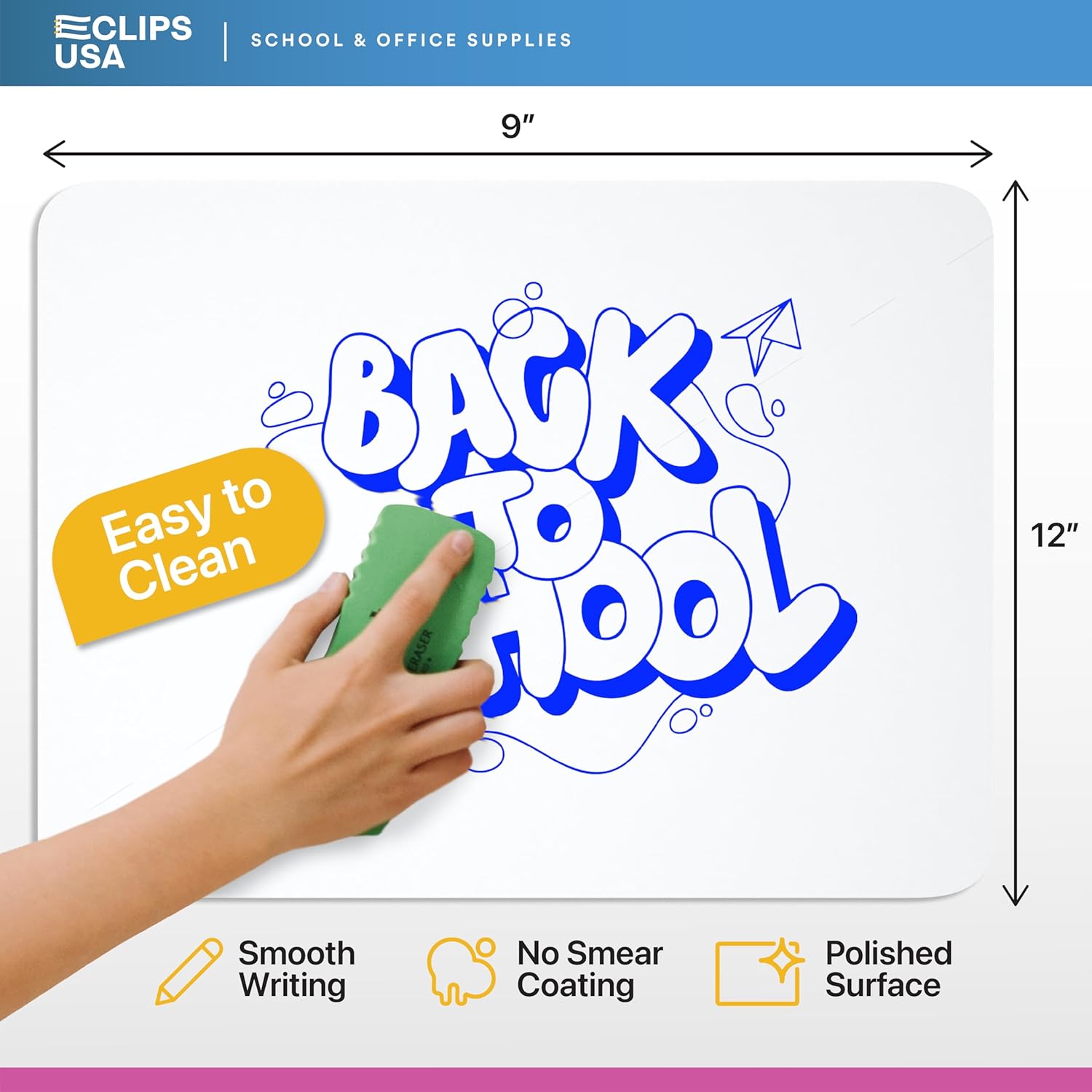Dry Erase Board, (Primary Ruled) Dry Erase Lap Boards, Small White Boards Dry Erase, White Board Mini, 9” x 12” Double Sided (25 Pack)