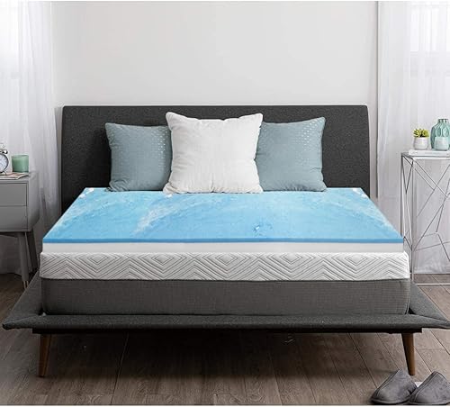 Miniatura 5 de Foamma Cojín de espuma viscoelástica con gel de enfriamiento de 1 x 36 x 72 pulgadas, protector de colchón de cama, reemplazo de asiento, acolchado,