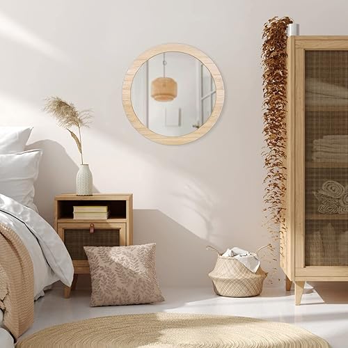 Miniatura 39 de JJUUYOU Espejo de pared circular de 16 pulgadas, espejo de pared redondo para baño, espejo circular de granja, decoración de pared de baño, espejo