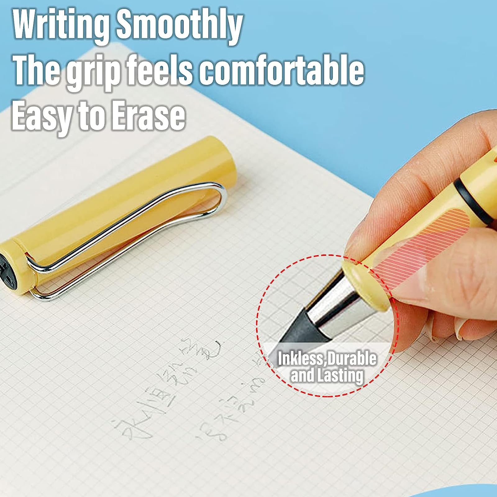 Matite Senza Inchiostro Eterne - 6 Pezzi Riutilizzabili E Cancellabili - Per Scrittura E Disegno Senza Temperare - Foto 11