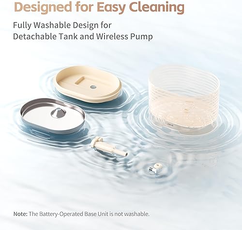 Miniatura 6 de Enabot EBO ROLA - Fuente de agua para gatos inalámbrica fuente inteligente para mascotas a pilas, dispensador de agua para gatos sin bombas, bandeja