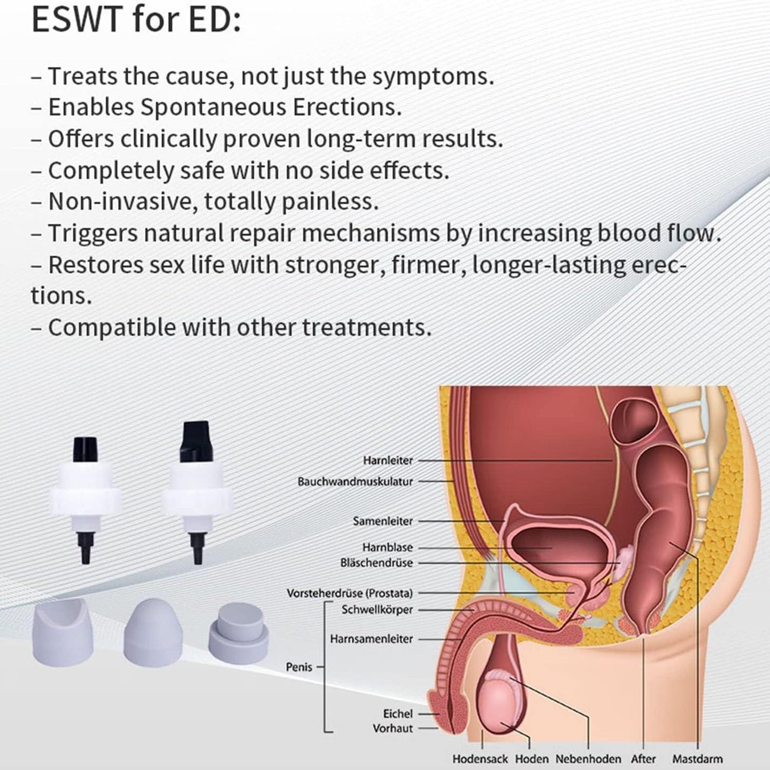 Shockwave Therapy Machine for ED, Extracorporeal Radial Shock Wave Therapy Treatment Euipment for Plantar Fasciitis