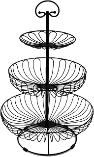 Fine Fruit Floor - 3 Tier - D = 30 cm - H = 47 cm - Fruit Basket - Fruit Bowl - For More Kitchen - Countertop - Decorative - With Ring Handle