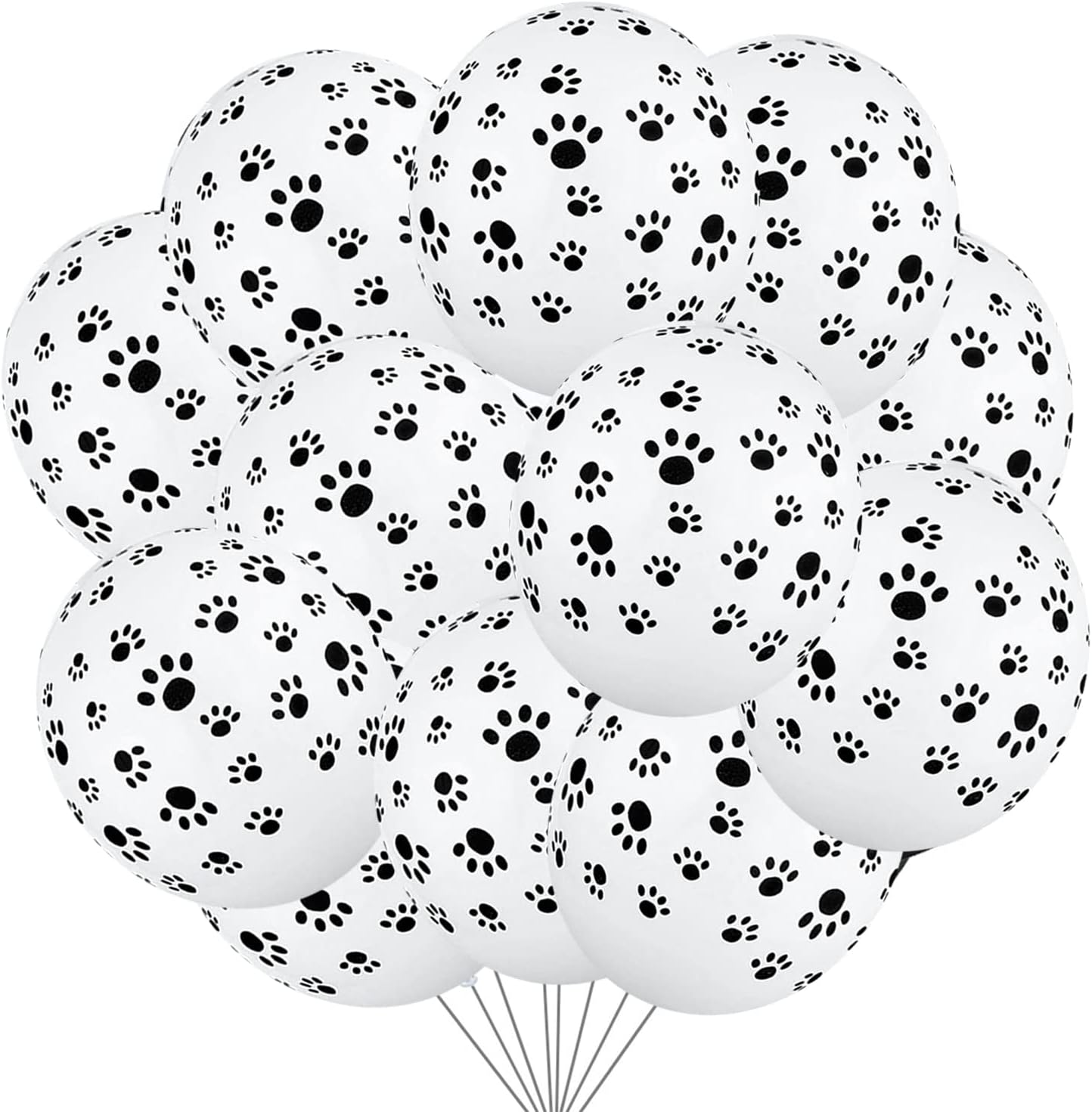 SINGOMON 30PCS Birthday Party Decorations Dog Paw Balloons White