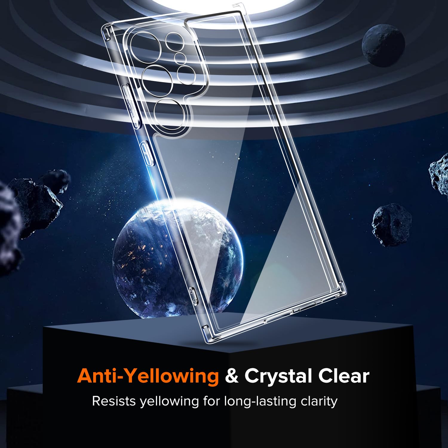 iVoler Anti Ingiallimento Chiaro Cover per Samsung Galaxy S25 Ultra 5G con 2 Pezzi Pellicola Vetro Temperato, [Antiurto di Grado Militare] Custodia Trasparente Sottile Case