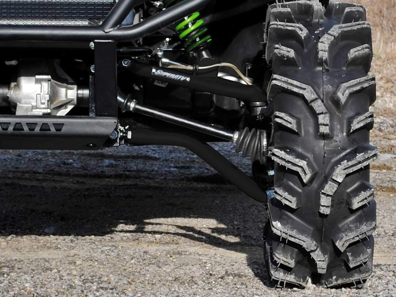 SuperATV 1.5" Black Forward Offset A Arms Compatible With Kawasaki Teryx 4: 2012+/Kawasaki Teryx 800: 2014+/Kawasaki Teryx: 2015+ | Fit up to 30" Tires | Includes Heavy Duty Preinstalled Ball Joints
