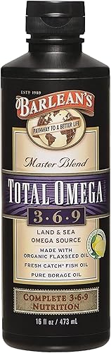 Miniatura 1 de Barleans Master Blend Total Omega 3-6-9 Suplemento de aceite sabor a limonada con 6468 mg de Omega-3 EPADHAALA vegano sin OMG sin gluten 16 onzas