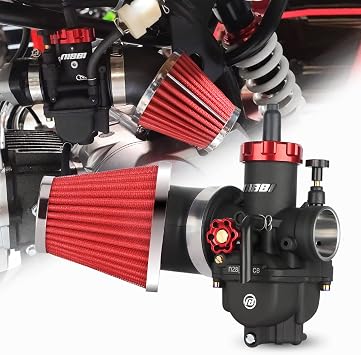 NIBBI PE28 Carburetor with 48mm Air Filters Kit,Upgrade Dirt Bike Performance,Compatible with 200cc-250cc for Apollo, Honda, SSR,Hawk 250 Pit Bike Motorcycles