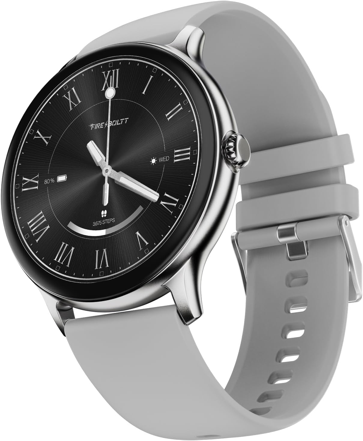 Fire-Boltt Phoenix Round Smart Watch 1.38″ HD Display with Bluetooth Calling, SpO2 & Heart Rate Monitor, 120+ Sports Modes, IP67 Waterproof, Fitness Tracker Smartwatch for Men & Women - Grey