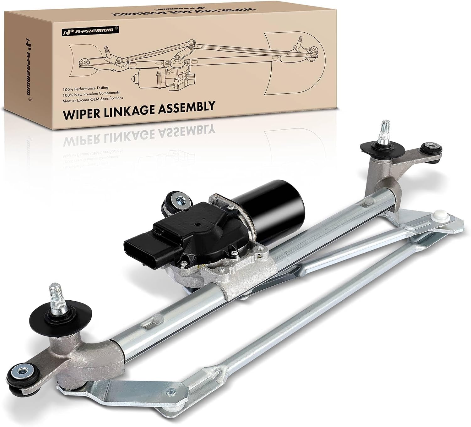 A-Premium Front Windshield Wiper Motor and Linkage Assembly Compatible with Cadillac Vehicles - SRX 2010-2016, Sport Utility