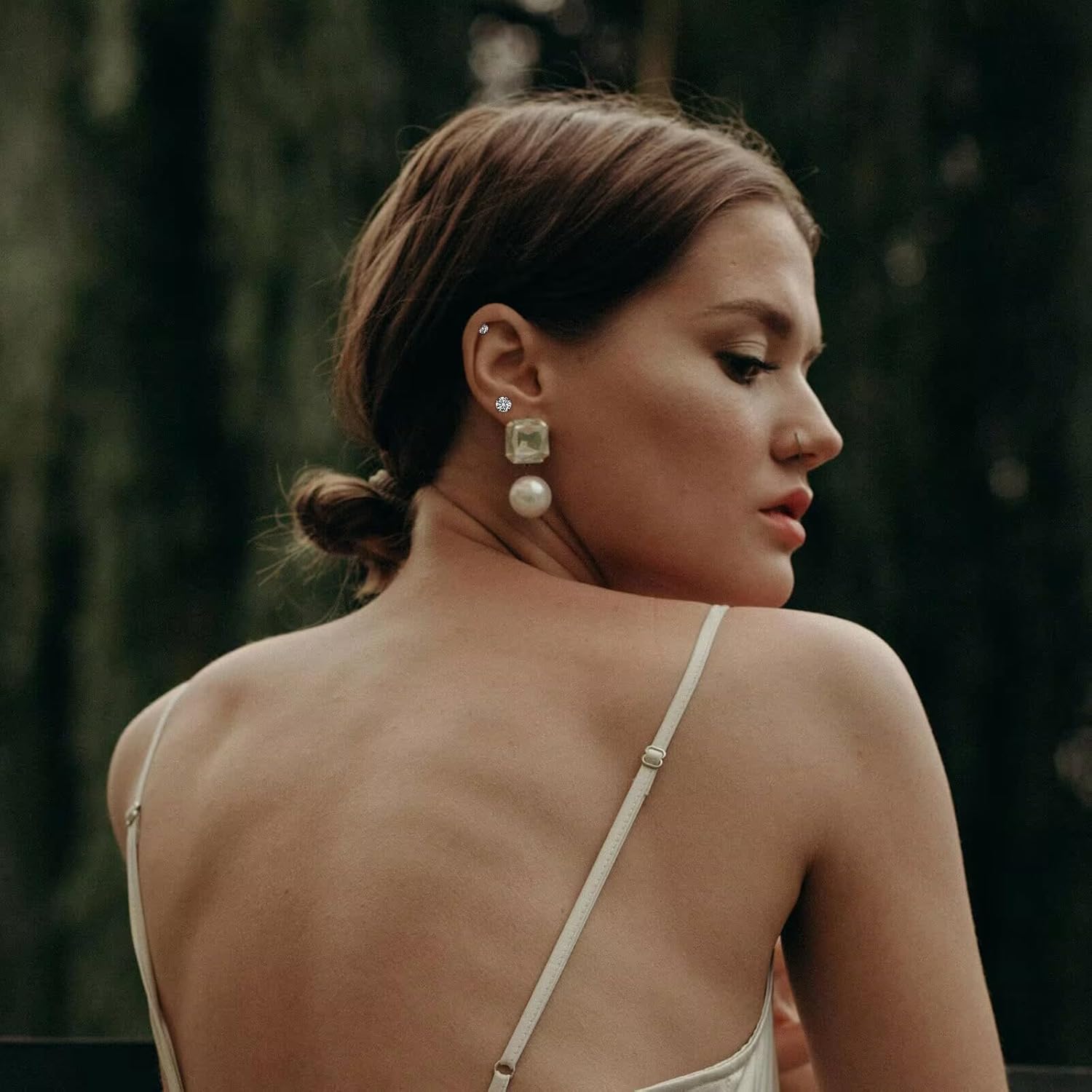 ZDE Titanium Women Flatback Earrings Cubic Zirconia Silver Stud Earrings Flat Back CZ Earrings Hypoallergenic Cartilage Flatback Earring Tragus Helix Tragus Conch Piercing 3mm/4mm/5mm - Image 6