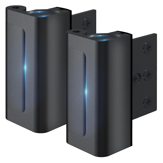 Rerishom 门锁 防盗加固锁 适用于内开门 2件装 黑色