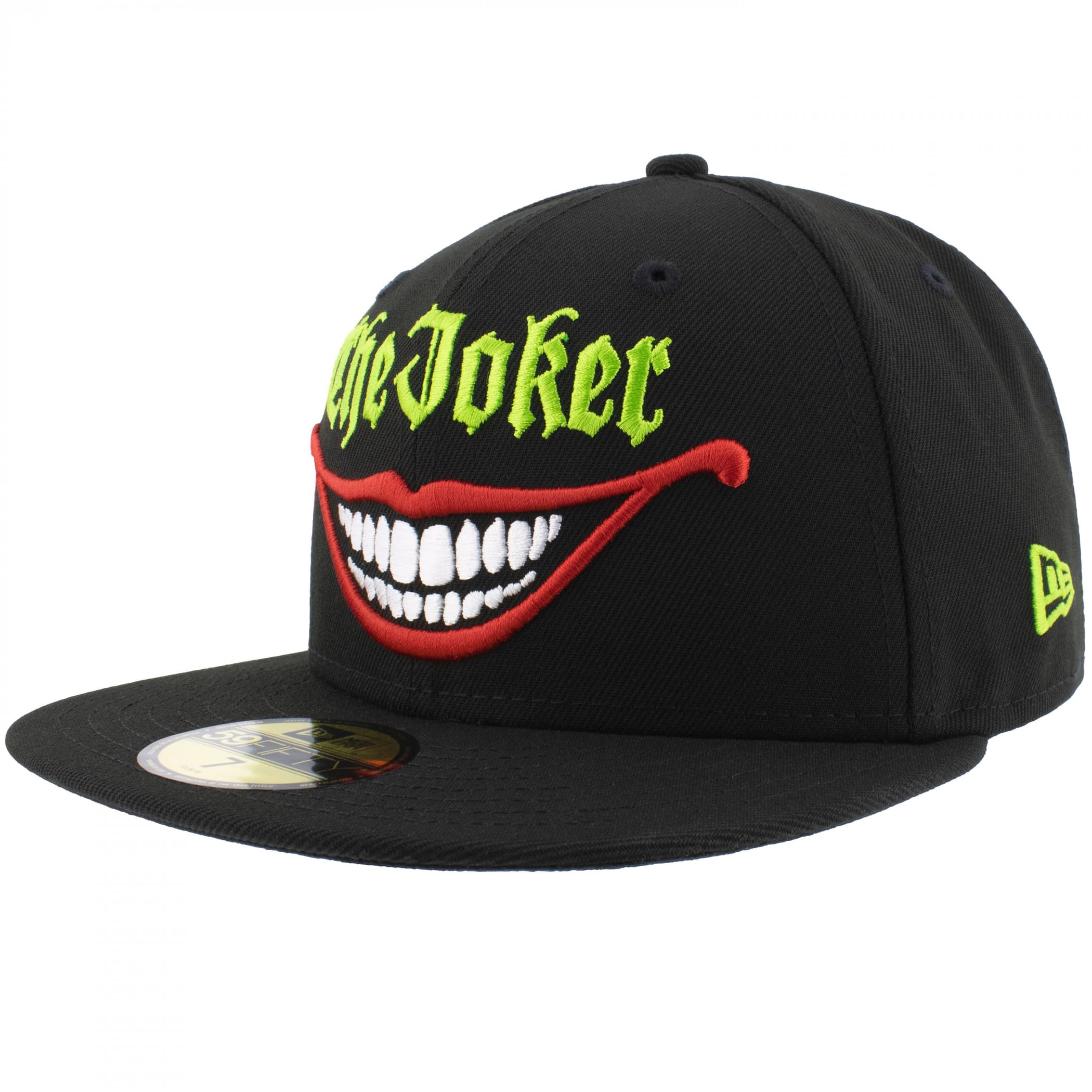 New Era Men's Black The Joker Smile Colorway 59Fifty Fitted Hat (Uk, Numeric, 7 1/2, )