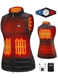 WASOTO Heated Vest Women With 16000 mAh Battery Pack Charger Included Washable Rechargeable For Indoor Outdoor Work Cycling