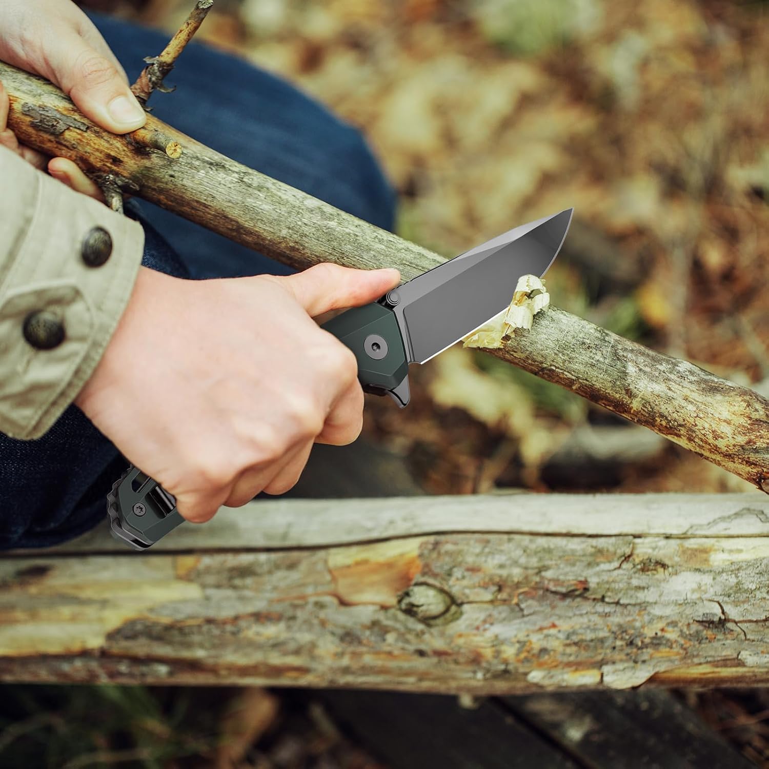 FINTISO Odyssey Pocket Knife, 3.22" Folding knife with Premium 14C28N Blade, Aluminum Alloy Handle, Small EDC Knife with Pocket Clip for Men Women, Sharp Outdoor Camping Survival Hiking Knives