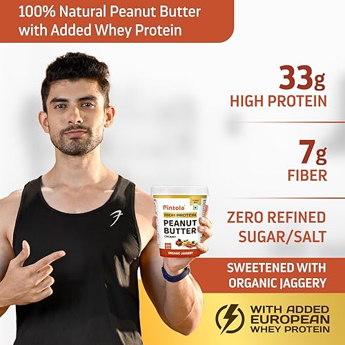 Miniatura 3 de Pintola Mantequilla de maní ALTA Proteína (Organic Jagggery) (Cremosa, 2.2 lbs)