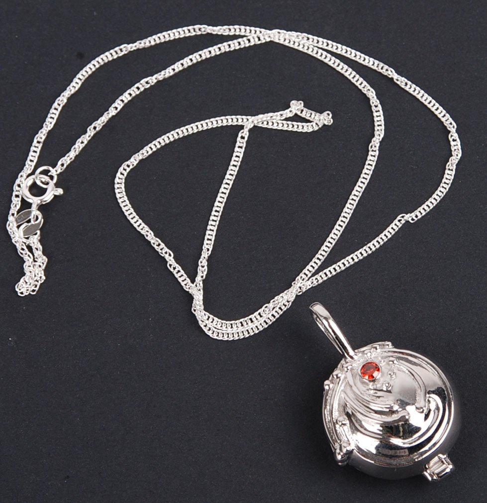 JinYu Set The Vampire Diaries – Collana Medaglione Elena Gilbert E Orecchini Rossi, Replica Ufficiale In Metallo - copertina