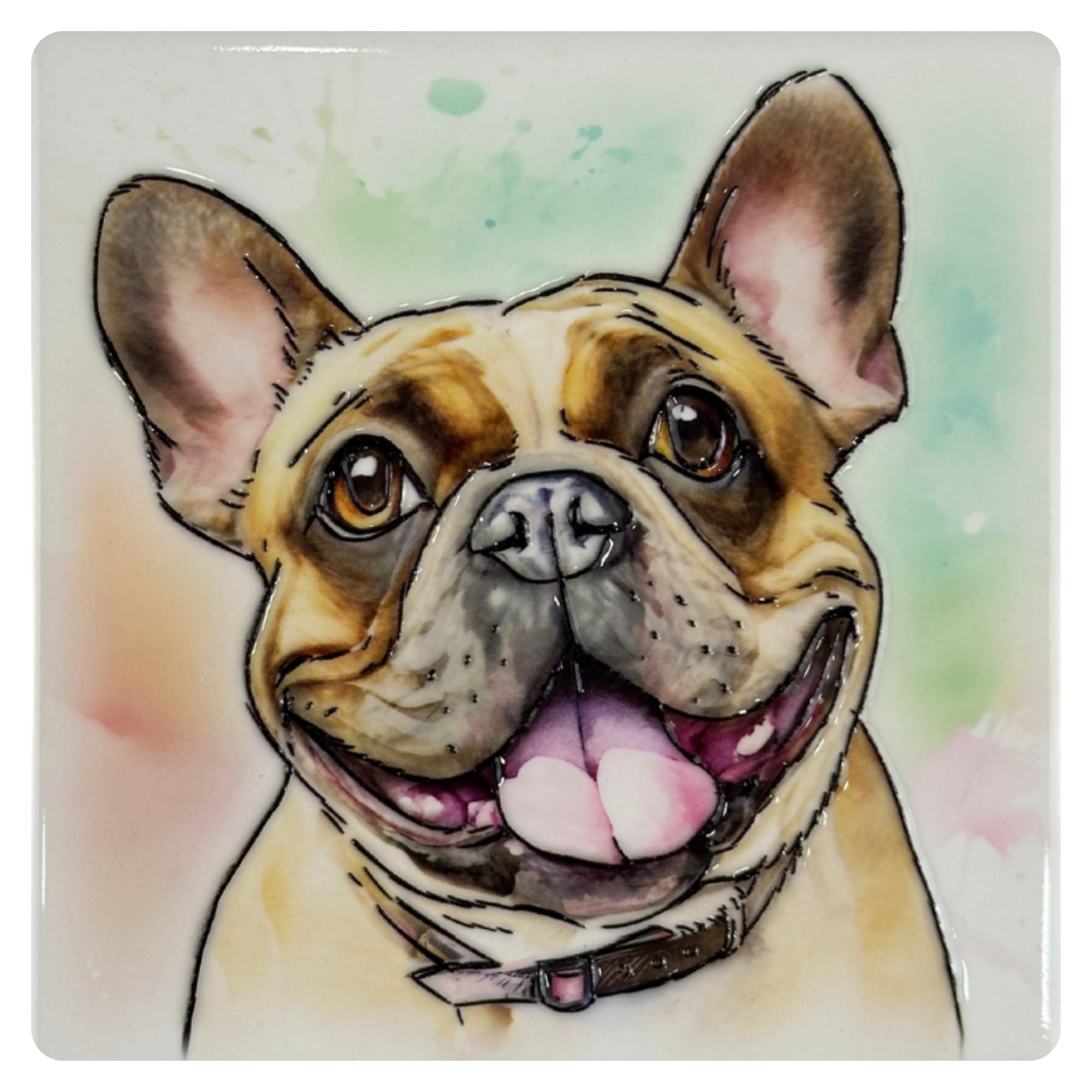Art of Arora 2955 French Bulldog Ceramic Coaster 10 x 10cm