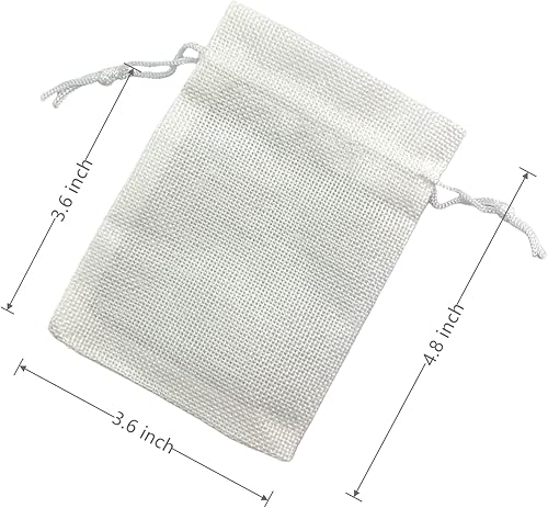 Miniatura 2 de Palmhomee Paquete de 25 bolsas de regalo de arpillera con cordón, bolsas de joyería de lino, bolsas de yute de arpillera para joyas de cumpleaños y