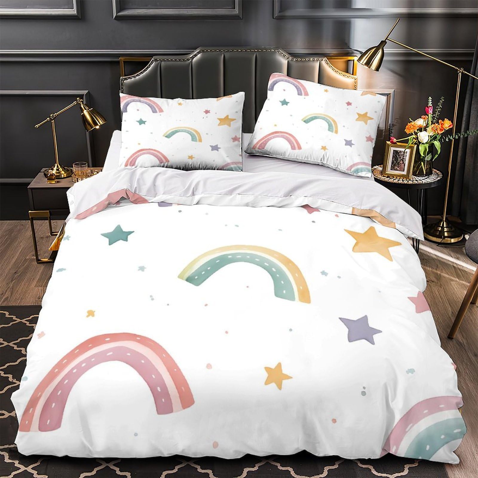 Housse de couette 260x220 racon laveur parure de lit effet 3D grand lit