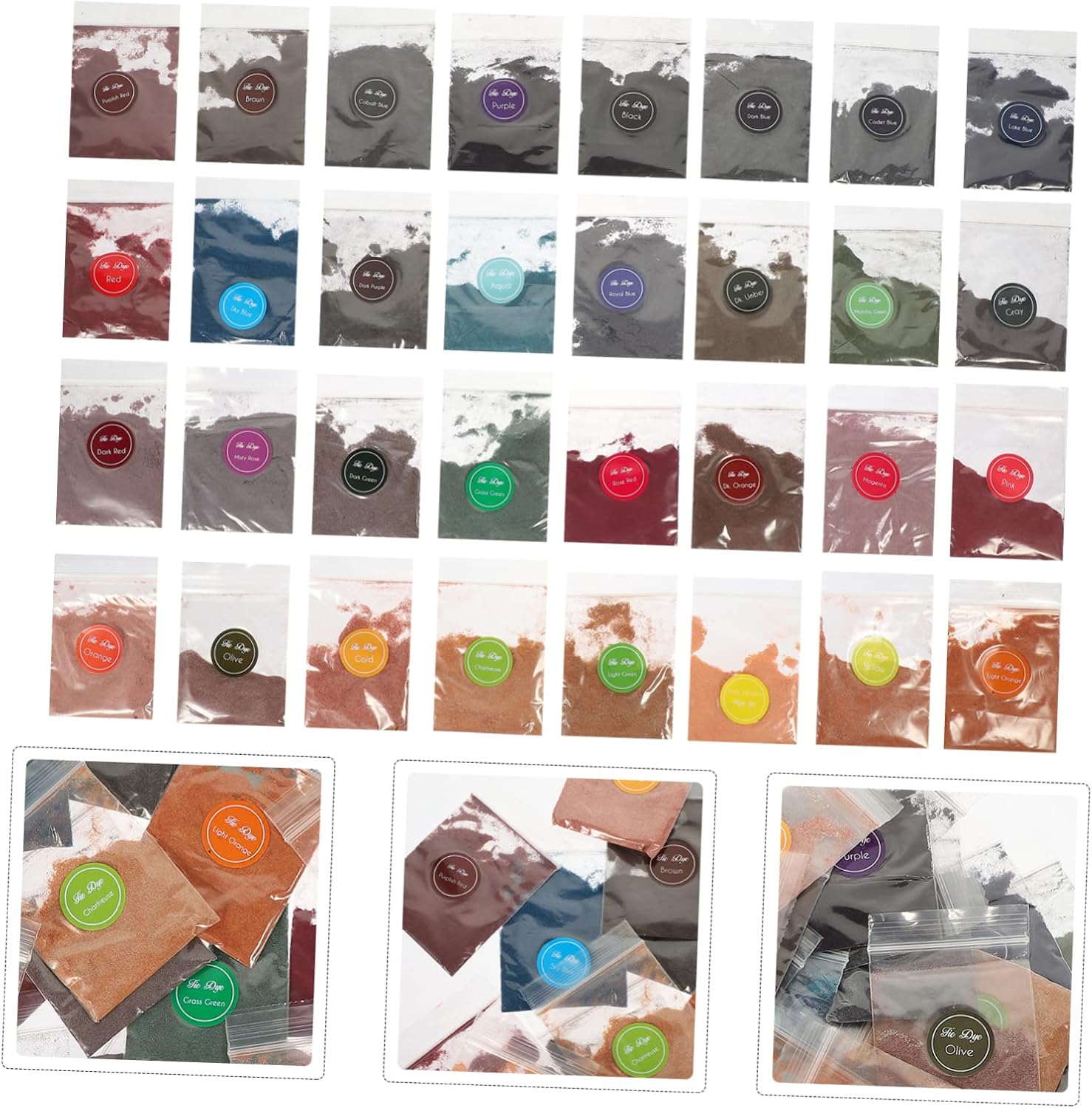 NUOBESTY 32bags Color Tie Dye Powder for DIY Art Projects for Boys and Girls and Adults for Halloween Birthday Parties and Creative Crafts