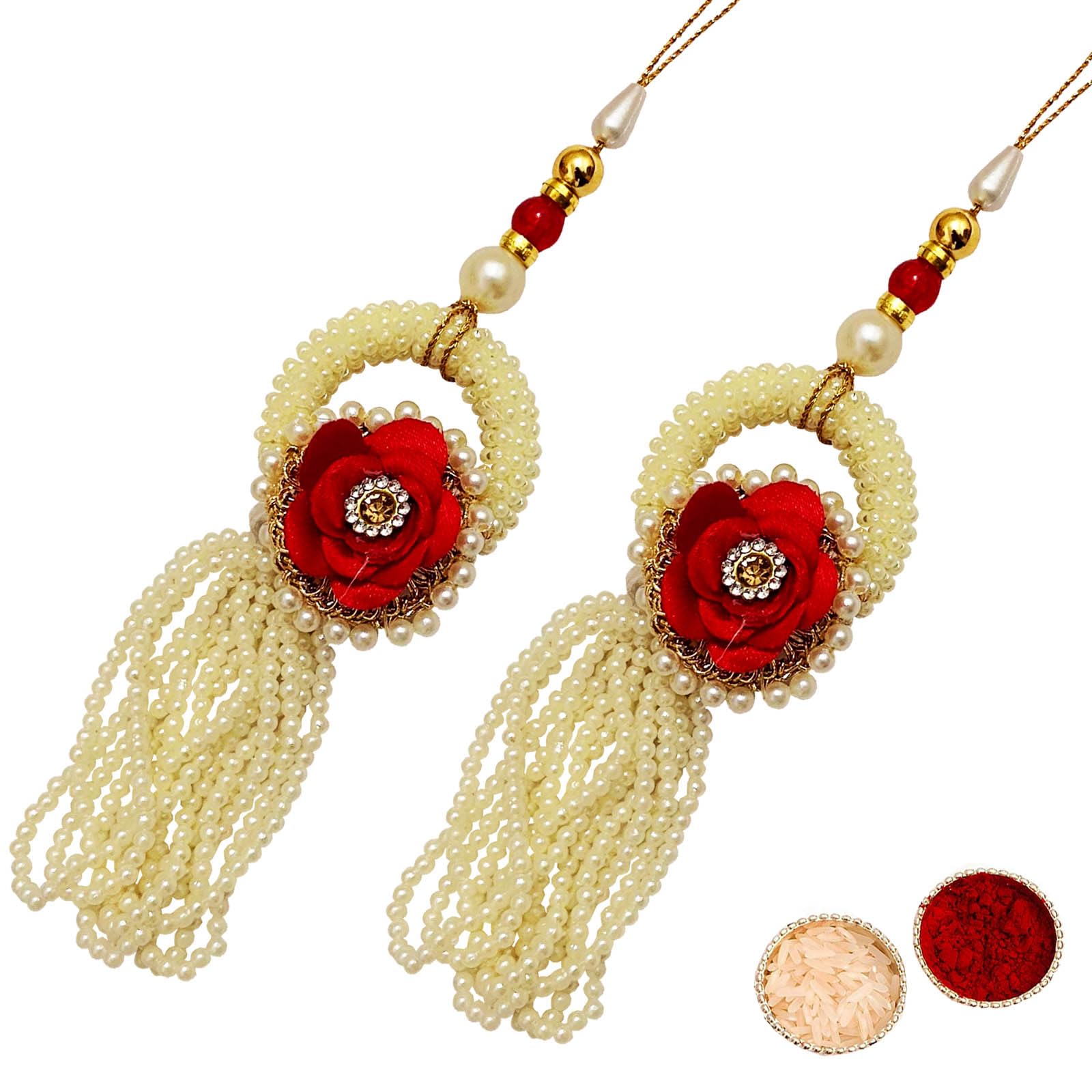 Buyent ® Elegant lumba rakhi for bhabhi set of 2 chuda rakhi for women handmade latkan flower rakhi for bhabhi sister in law with roli chawal pack (B0D9QZNJMP) Amazon Price History, Amazon Price Tracker