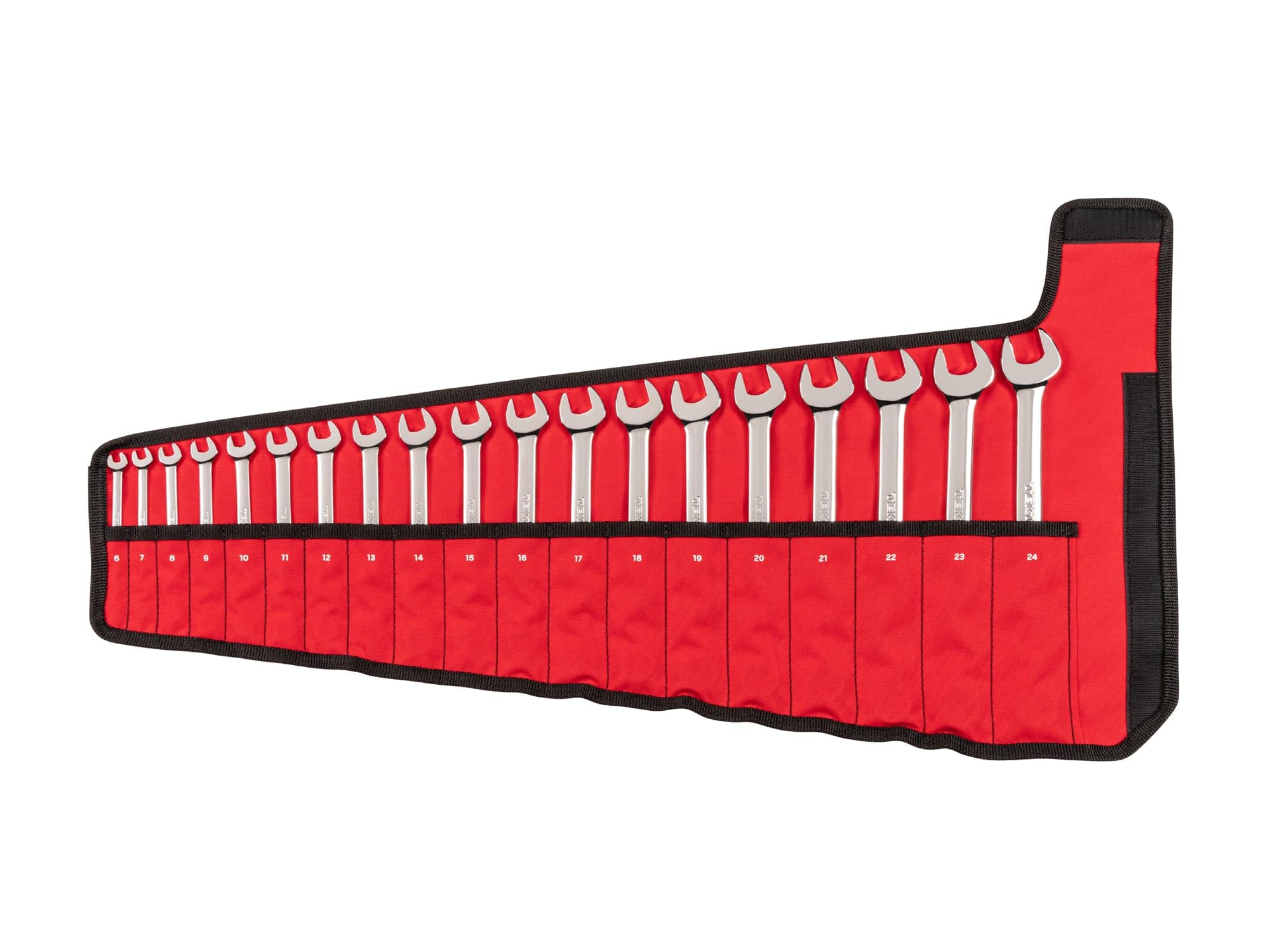 TEKTON Combination Wrench Set with Roll, 19-Piece (6-24 mm) | WCB94202