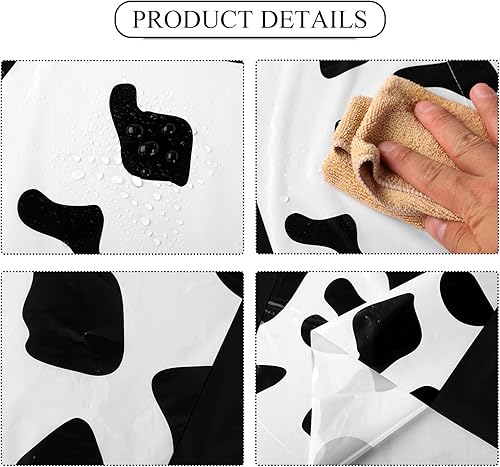 Miniatura 2 de Oudain 3 manteles de vaca para fiesta, camino de mesa de vaca vaquera, juguete con estampado de juguete rectangular, suministros de decoración