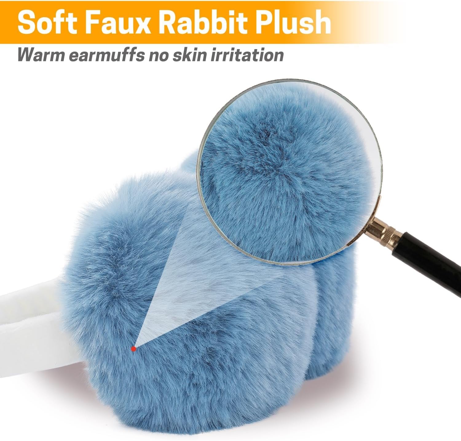 GNEGNI Kids Fluffy Ear Muffs Foldable Winter Faux Fur Earmuffs Adjustable Ear Warmer Cover Outdoor Earmuff for Girls Boys - Image 6