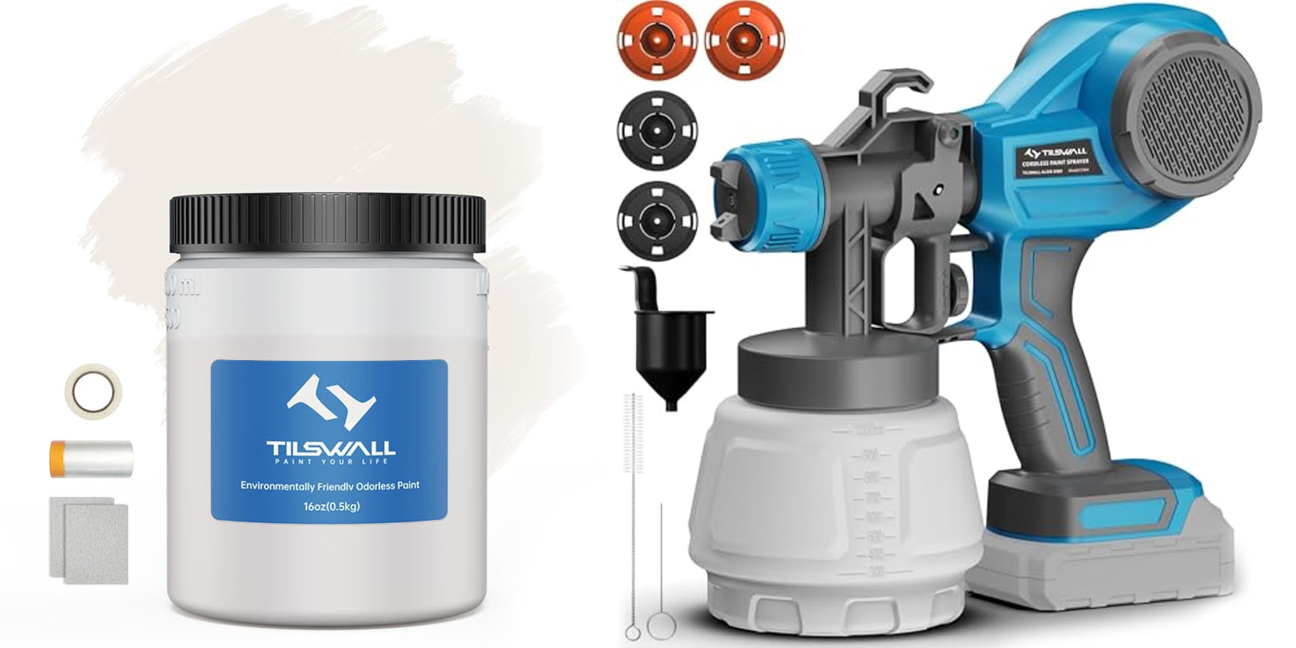 Peinture blanche à base d'eau avec pistolet sans fil HVLP 1000mL pour relooker vos meubles