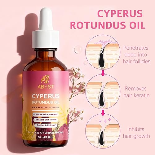 Miniatura 2 de Aceite puro Cyperus Rotundus para el cuidado de la depilación, 2 onzas líquidas, inhibidor natural del crecimiento del cabello para retardar el