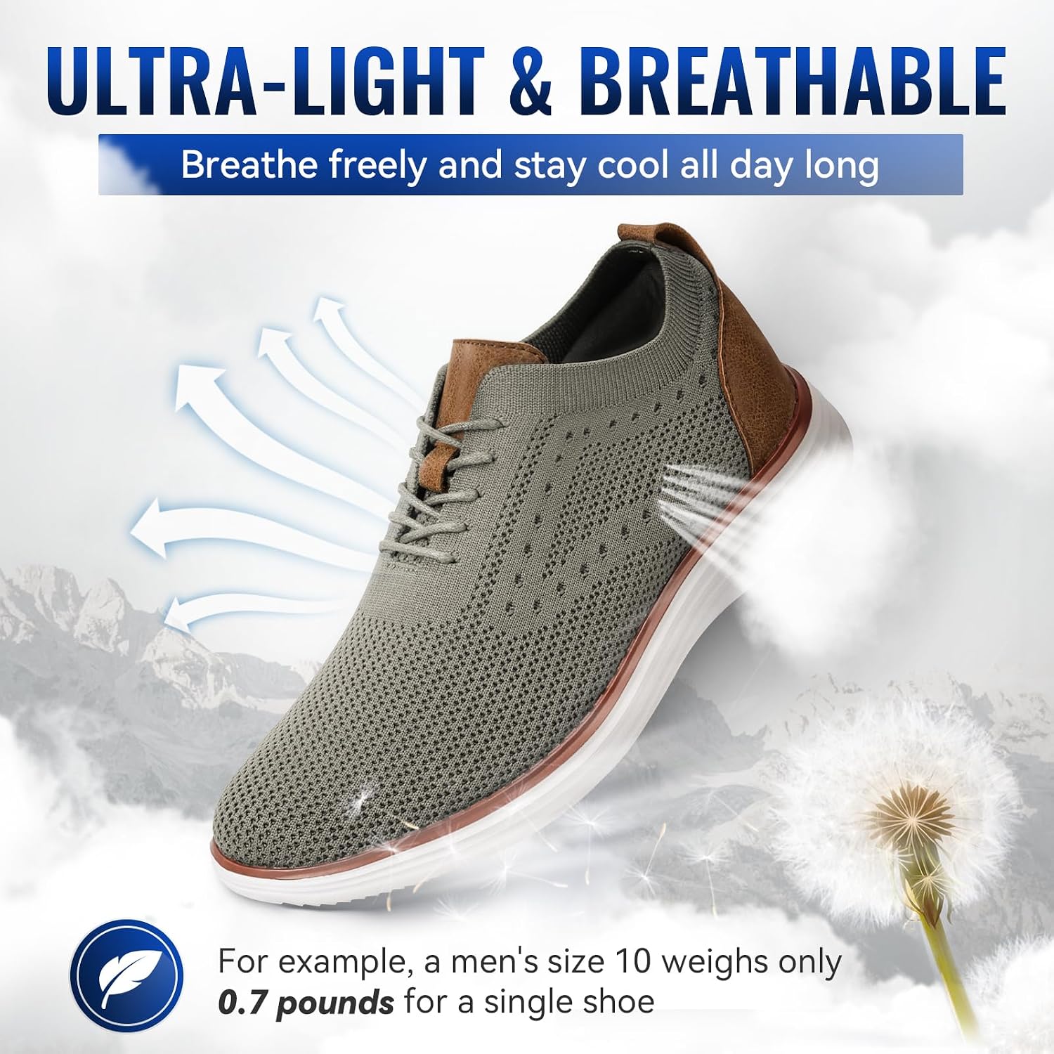 Mens Casual Dress Shoes Business Casual Sneakers Comfortable Dress Tennis Shoes for Men Lightweight Breathable Men's Oxfords Black image 5