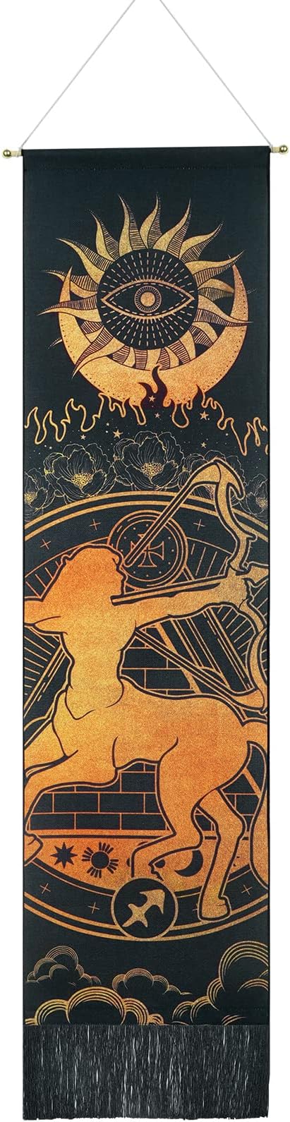 Livole Sagittarius Zodiac Tapestry - Sun Moon Constellation Wall Hanging, 12.8 x 51.2 inches