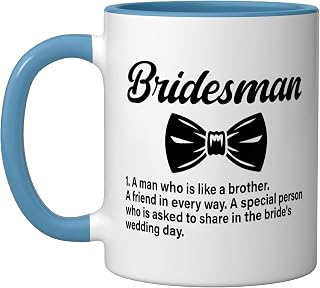 Bridesman Definition Wedding Bridal Party Bridesman Ceramic Mug, Blue/White