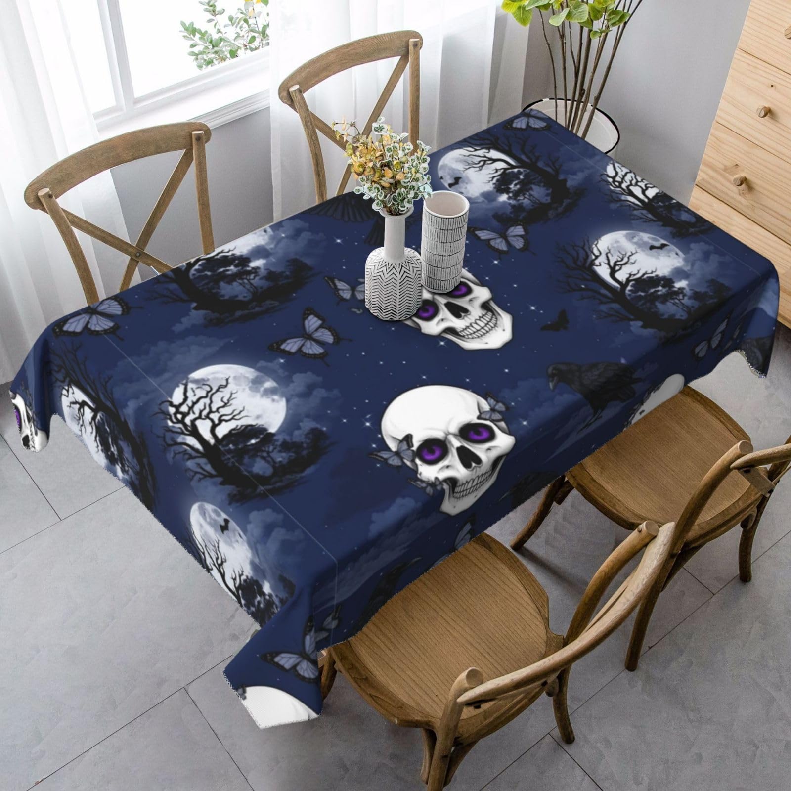 Nappe Halloween Pleine Lune Gothique pour Décoration Table Repas de Famille