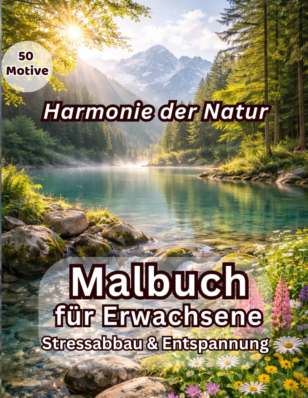 Malbuch für Erwachsene: Harmonie der Natur – 50 Große Motive für Stressabbau & Entspannung: Achtsames Ausmalbuch mit beruhigenden Naturmotiven für ... innere Ruhe und wohltuenden Stressabbau