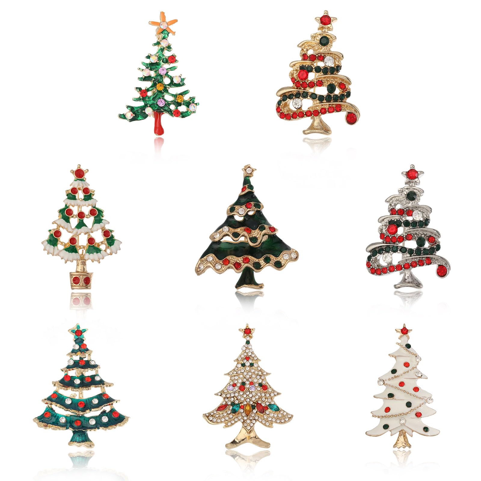 Broches sapin de Noël strass pour femme tendance pour accessoire robe collier cadeau