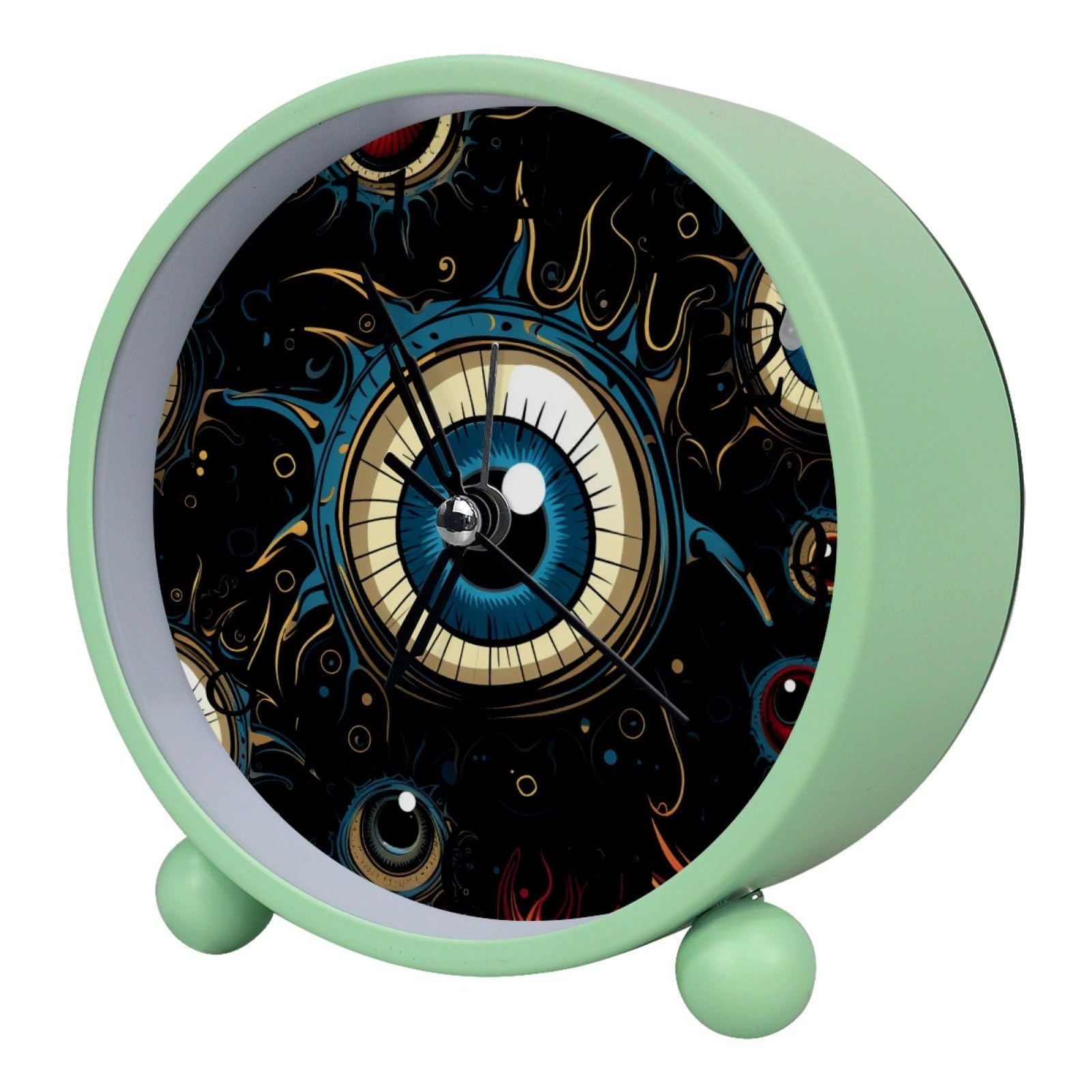 etoenbrc Battery Operated Clock Slient Plastic Table Clock Battery Operated Bedside Alarm Clock with Light for Bedroom Living Room(Color420)