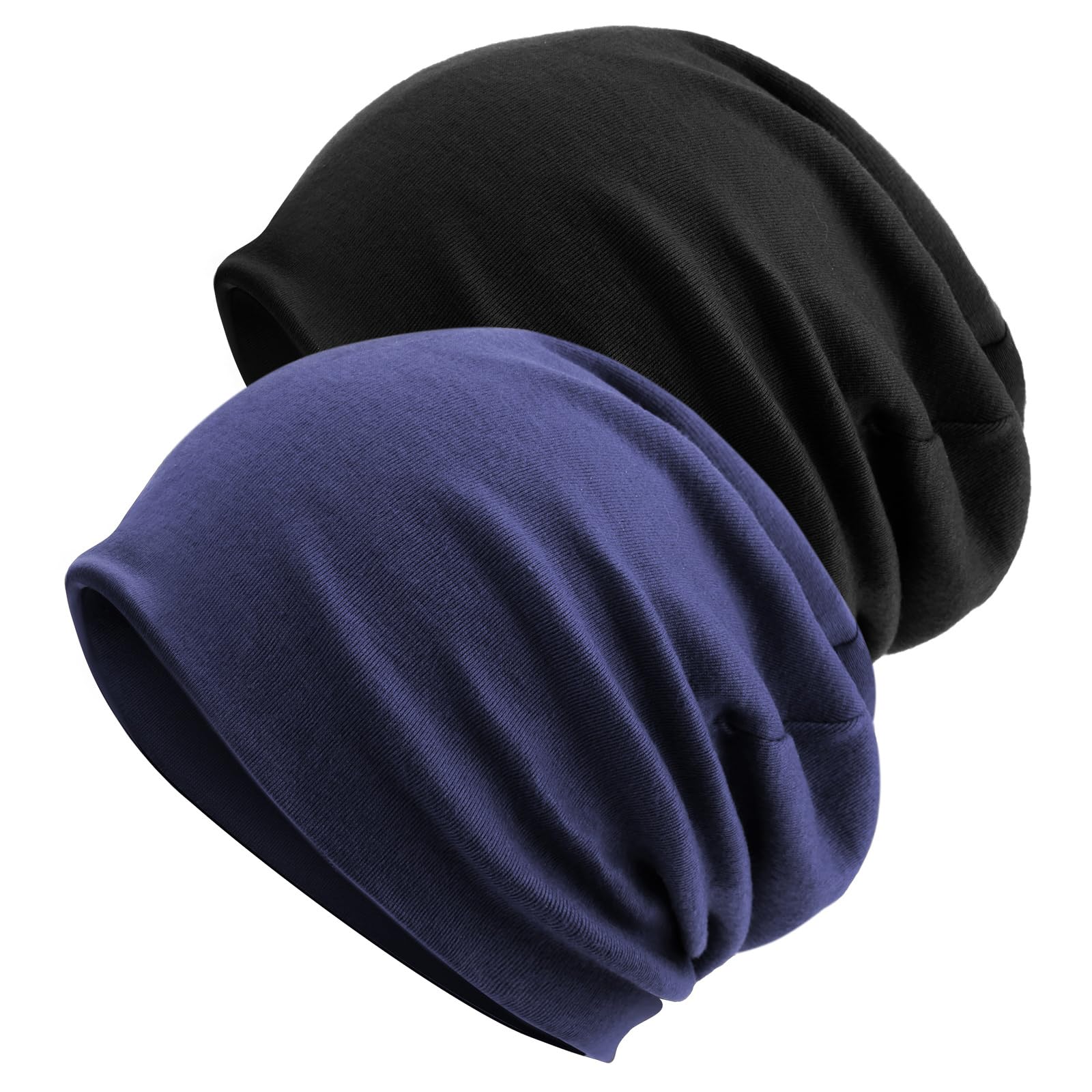DRESHOW Slouchy Beanie Hat for Women Men Long Baggy Hip Hop Beanie Ski Skull Cap Chemo Headwear Solid Hipster Hat Elastic Sleeping Cap