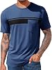 Runcati Mens Casual T-Shirt Short Sleeve Regular Fit Crewneck Tee Summer Graphic Tops with Pocket