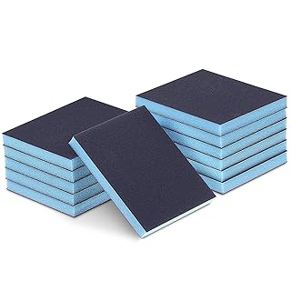 12Pcs Sanding Blocks for Crafts - Sponge Squares Sanding Block 180 Grit Emery Cloth Sanding Blocks for Wood - Metal Sponge Drywall Sanding Block Corner Sander - Sanding Sponges Plastic Floor Sander