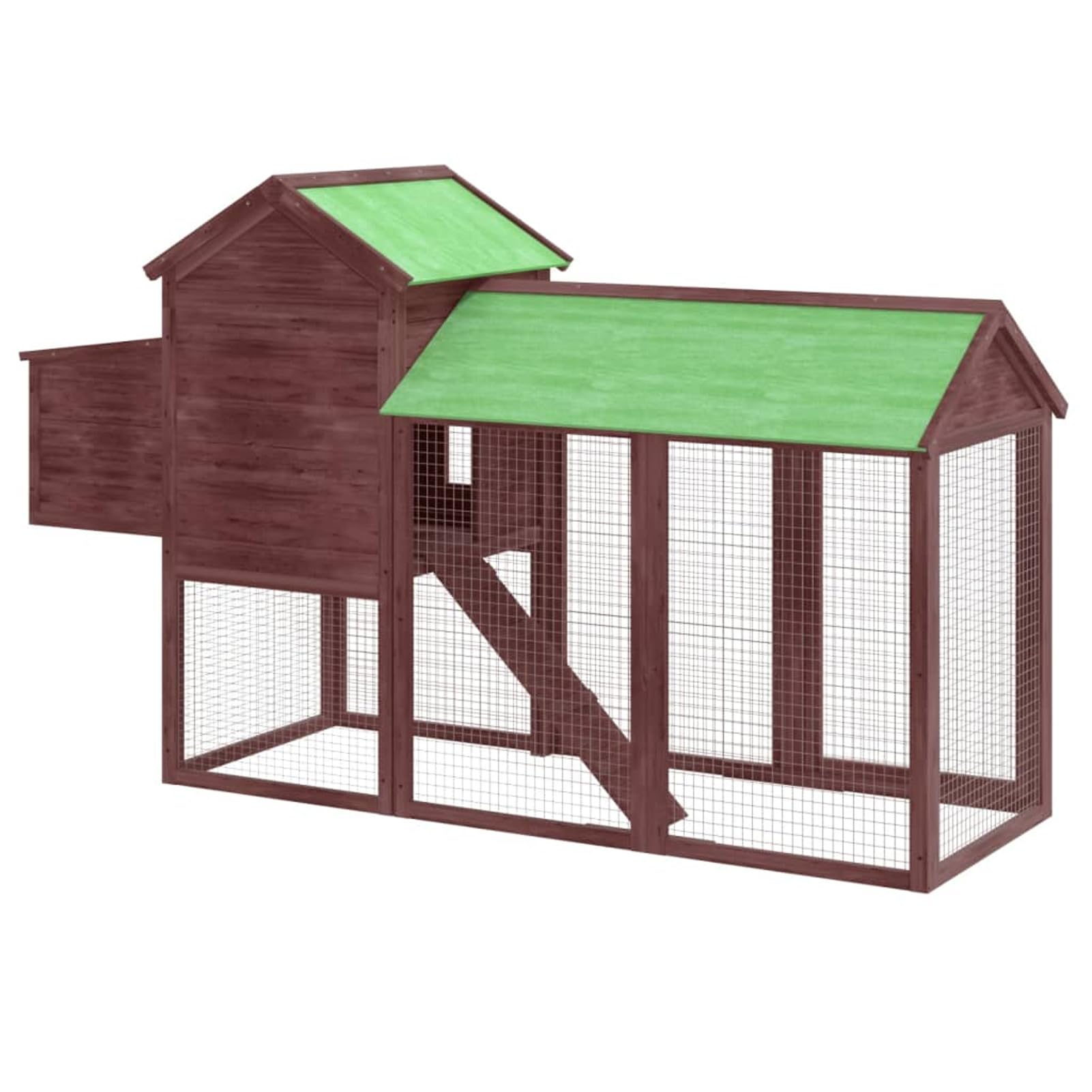 ZEYUAN Pollaio Moka 193x65x117 cm in Legno Massello di Pino,Pollai e Gabbie,Pollaio,Pollaio per Galline da Esterno
