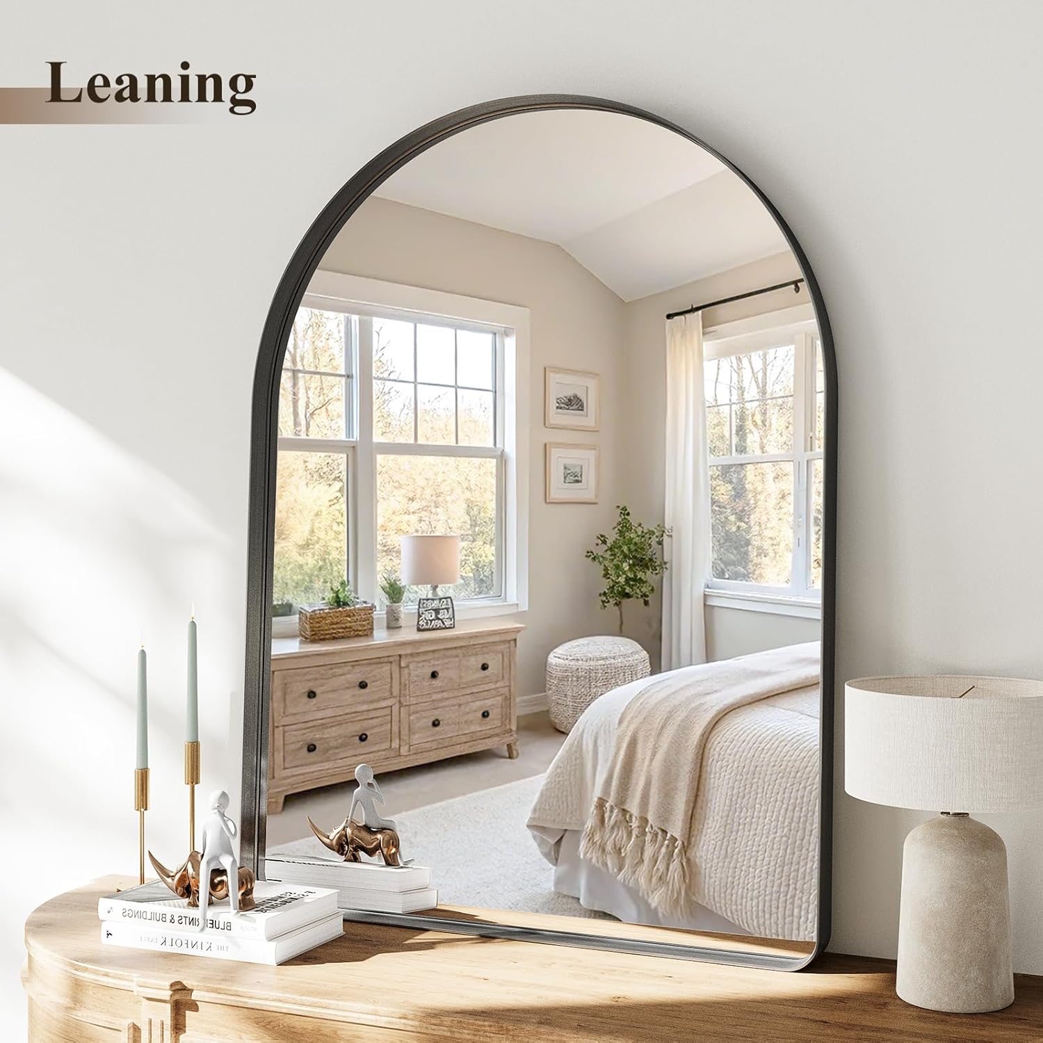 Arched Bathroom Mirror, 30"x36" Black Mirror for Wall Mounted Vanity Mirror for Over Sink with Tempered Glass, Aluminum Alloy Deep Frame, Farmhouse for Bedroom, Entryway, Living Room - Image 7