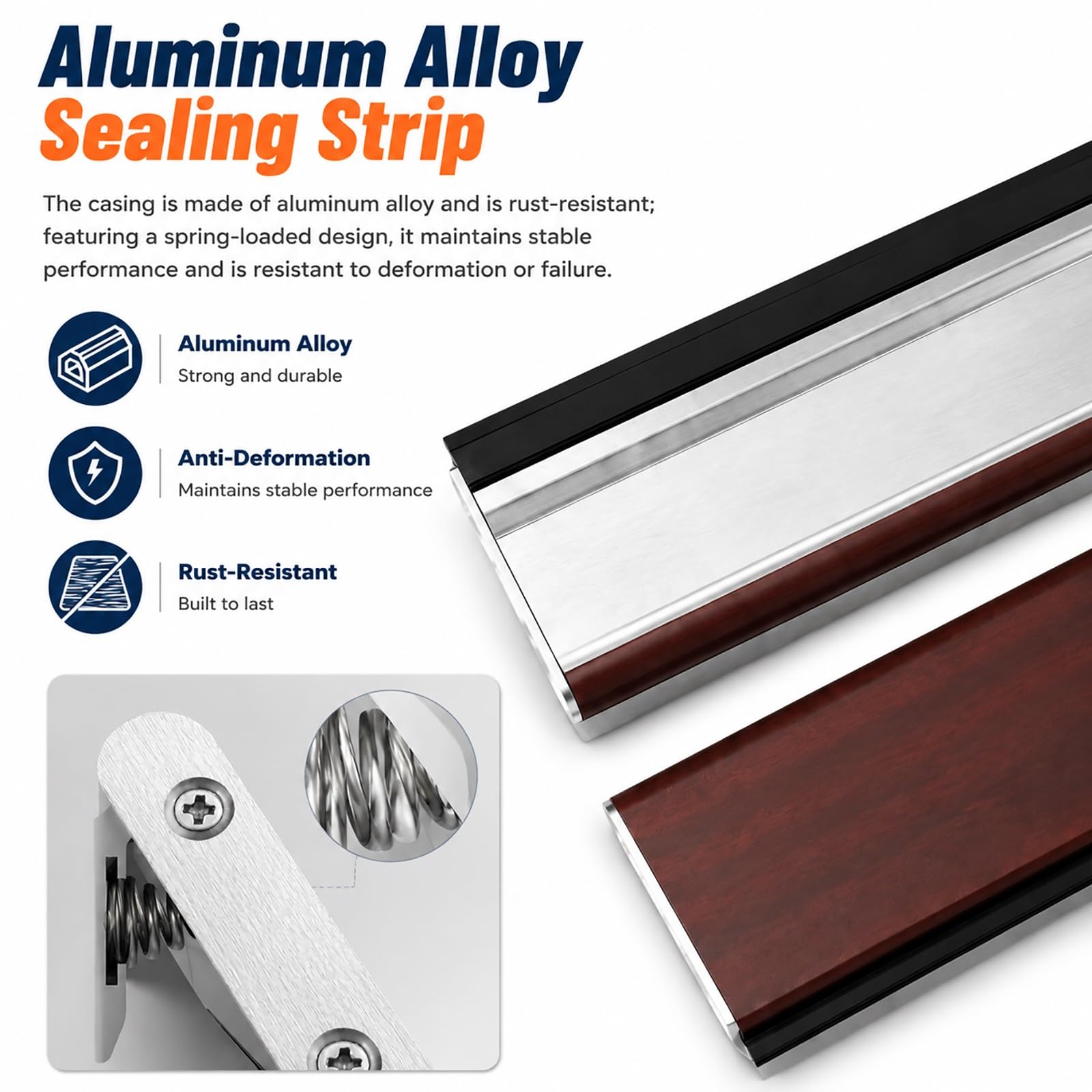 Guarnizione Automatica per Porta Paraspifferi per Porta – Blocca Rumore, Aria E Freddo | Sollevamento Automatico, Funzionamento Fluido Ed Efficienza Energetica(Wood,80 cm (31.5 in))