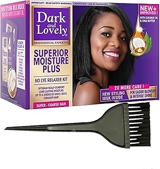 Dark and Lovely No-Lye Relaxer Superl (Coarse Hair) & Applicator brush
